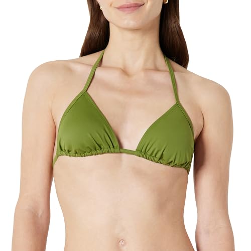 Amazon Essentials Womens Triangle Bikini Top Olive X-Small