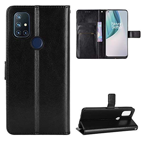 QiongniAN Coque Cuir pour OnePlus Nord N10 5G,Coque pour OnePlus Nord N10 5G BE2029 Coque Housse Etui Cover Black