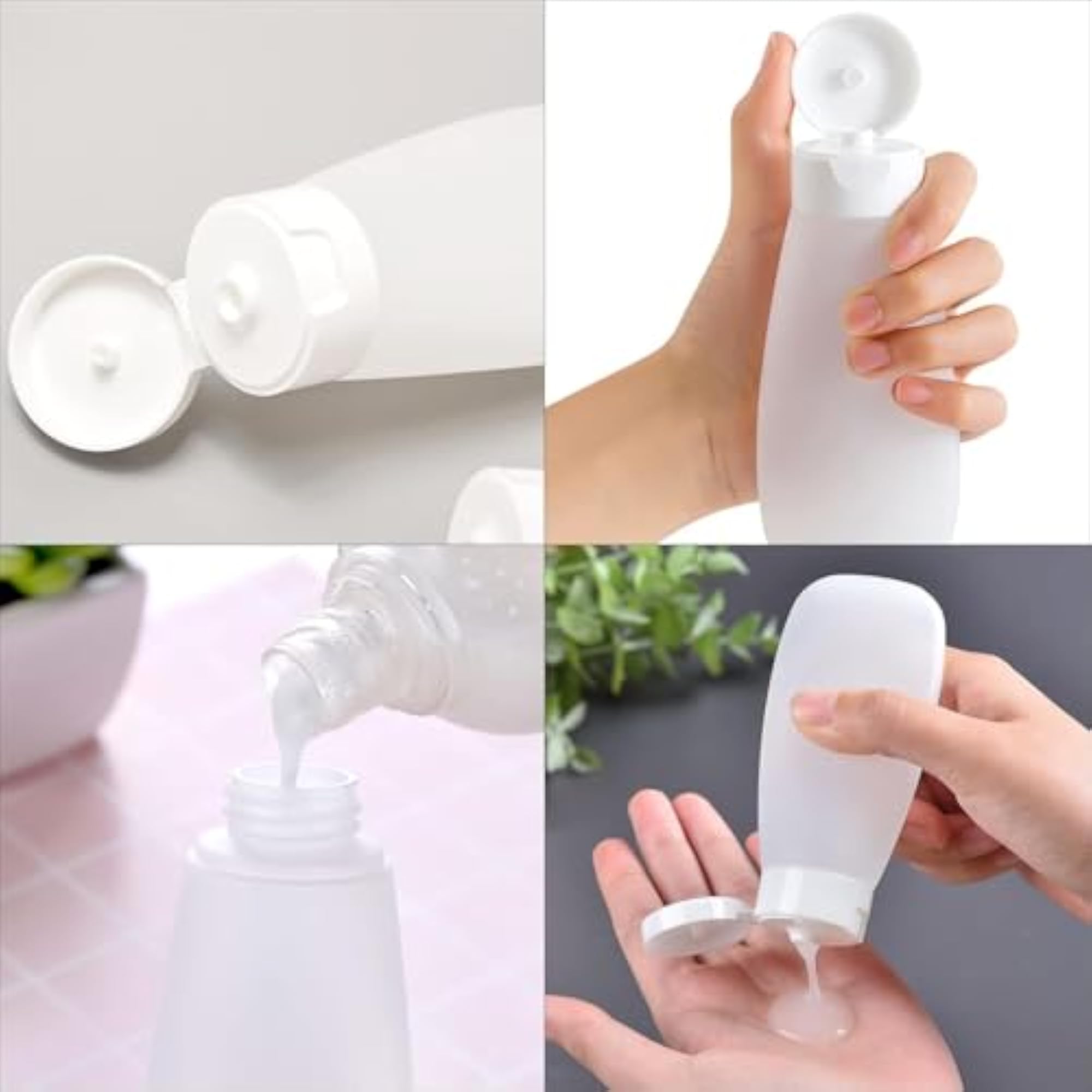 Pack of 3 Silicone Travel Bottles Set for Toiletries