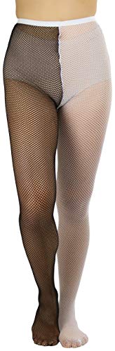 Image of ToBeInStyle Women's Two Toned Vibrant Jester Contrast Opaque Multicolored Tights