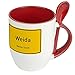 Produktbild digital print Städtetasse Weida - Löffel-Tasse mit Motiv Ortsschild - Becher, Kaffeetasse, Kaffeebecher, Mug - Rot