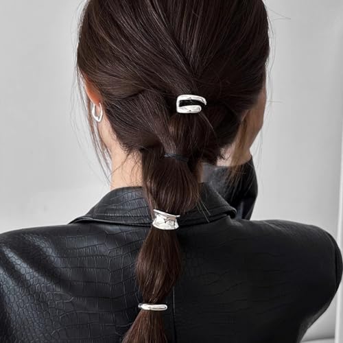 3 Piezas Pinzas para Cabello Metal 1 Pulgada Plateadas miniatura 4