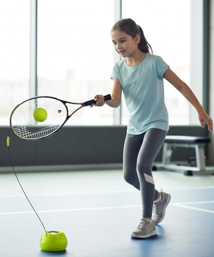 Image of Tennis Trainer Rebound Ball with Elastic Rope for Solo Practice - Self Training Tennis Ball with String for Beginners, Kids & Adults | Indoor Outdoor Tennis Practice Equipment (Pack of 2)