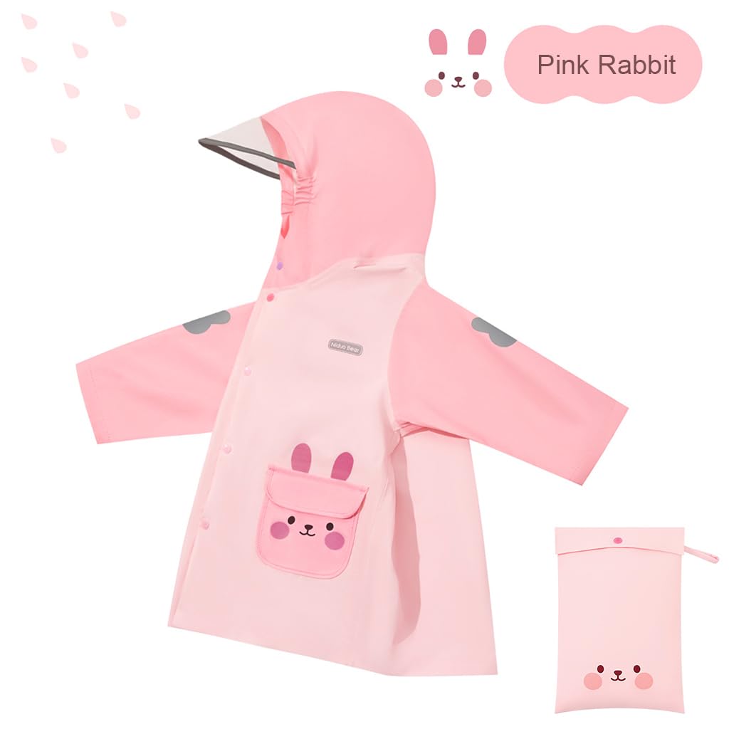 Impermeabile per bambini con cappuccio, cappotto impermeabile per ragazzi e ragazze, giacca lunga antivento con scomparto per zaino per scuola e giochi all'aperto