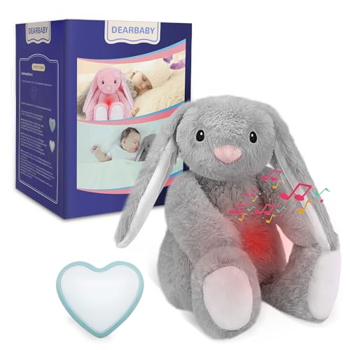 Image of Baby Soother Cry Activated Sensor Toys,Heartbeat Bunny for Babies,Plush Stuffed Animal for Newborn Infants,Toy Vibrating with Mom’s Heartbeat,Baby Shower Gifts for Girls and Boys