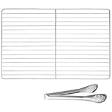 VICASKY Grillrost Edelstahl Grillgitter Grillzange Edelstahlgitter FüR Gasgrill Grillrostzange Aus Grill Grate Grates 30x45cm Mit 12-Zoll Robustes Outdoor-Kochen Und Grillpartys