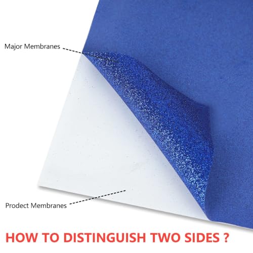 Image of guangyintong Glitter Heat Transfer Vinyl, 12 inchx25ft Royal Blue Iron on Vinyl