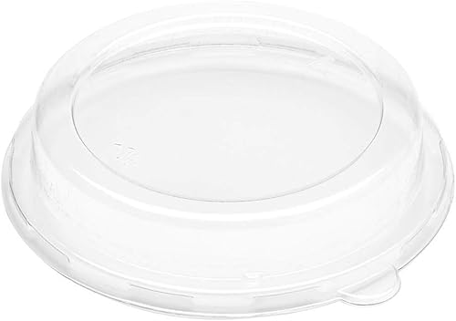Solo tapas tapas de plástico transparente pulp Tek, se adapta a cuencos de bagazo de 18 onzas 100 tapas reciclables para ensaladas biodegradables