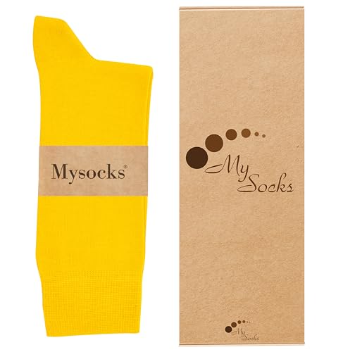 Image of Mysocks Crew Socks for Women Men Colorful Seamless Toe Soft Cotton Dress Socks