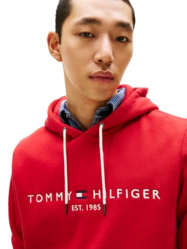 Image of Tommy Hilfiger Men's Medium Weight Fleece Hoodie Sweatshirt With Embroidered Logo, Also Available in Big & Tall
