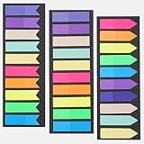 Haftnotizen Haftstreifen Haftmarker Film Pfeilflaggen-Tabs selbstklebend Haftmarker Beschreibbare Etiketten Kleine Marker Tabs Beschreibbare Etiketten Kleine Fahnen Transparent Sticky Notes-600PCS
