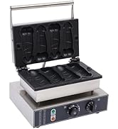 Commercial Corn Dog Waffle Maker Machine 4 PCS 1600W Hot Dog Cheese Stick Press Iron 50-300℃ Temp...