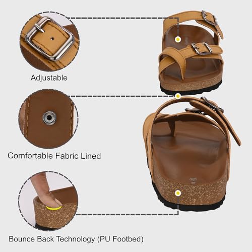 Image of Centrino Women's Berkin-Style Slip-On Sandals | Open Toe Design | Soft PU Footbed | Lightweight & Comfortable | Arch Support | On-Grip Sole | Casual Outdoor Wear (7693)