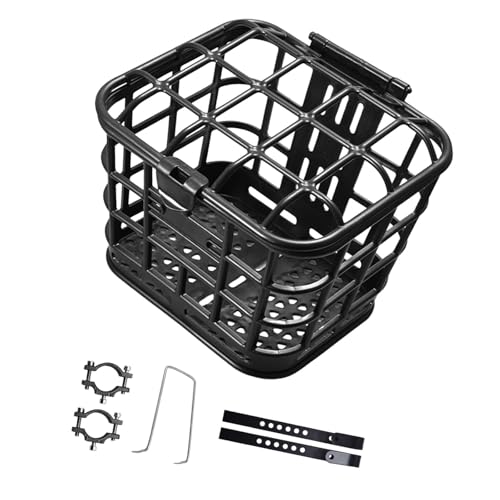 rockible Kids Mountain Bike Front Basket Bicycle Front Basket Practical, Large Capacity, Sturdy Accessories Hanging for Biking Outdoor, Pp, 31cmx22.5cmx21.1cm