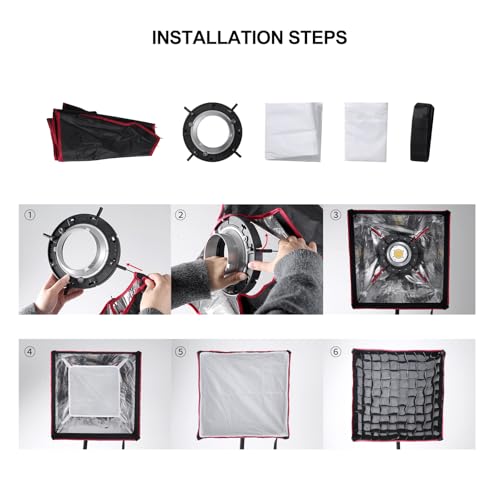 Image of GVM Portable Square Softbox 40 * 60cm with Grid Diffuser Fast-Setup Bowens Mount Softbox Compact Photography Lighting Softbox for Photography Shooting Continuous Light Monolight Strobe Flash