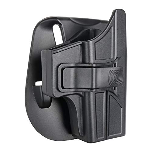 OWB Paddle Holster for Glock 43 43X, 60° Free Adjust Open Belt Carry Gun Holsters fit G43 G43X, Automatic Lock & Index Finger Released, Outside Waistband, Right-Handed