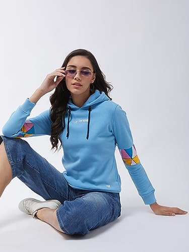 Image of Modeve Women Printed Hooded Sweatshirt for Winter
