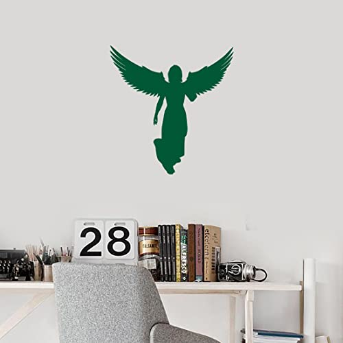 Image of Angel With Wings (Green) (Set Of 2) Premium Waterproof Vinyl Decal Stickers For Laptop Phone Accessory Helmet Car Window Bumper Mug Tuber Cup Door Wall Decoration