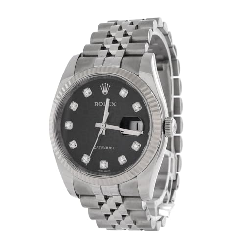 Pre-Loved Oyster Perpetual Datejust Automatic Watch Stainless Steel and White Gold with Diamond Markers 362