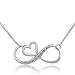 CoolJewelry Sterling Silver I Love You To The Moon And Back Infinity Heart Pendant Necklace