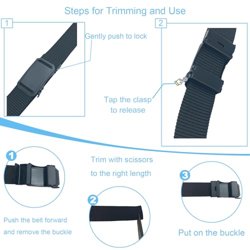 Ratchet Web Mens Belt,Nylon Casual Click Belt with Automatic Slide Buckle,Adjustable Trim to Fit,120cm/47.24inch4