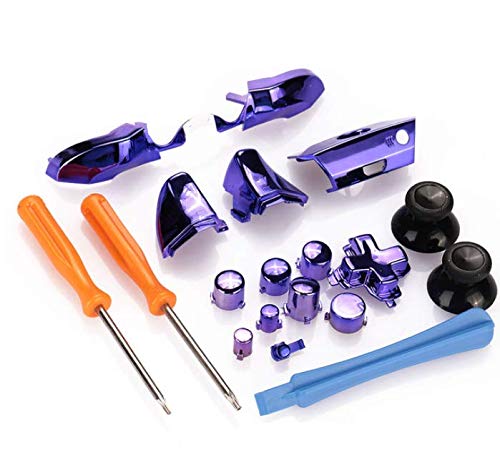 Image of Replacement Parts Repair Full Set ABXY Dpad Triggers Buttons Kits Controller Mod L1 R1 L2 R2 for Xbox One Elite XboxOne Elite (Purple)