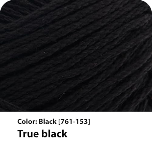 Image of Lion Brand Yarn, 24 /7 Cotton Yarn, Black, 1 Pack | Light Worsted 100% Mercerized Cotton Yarn for Crochet, Knitting, Craft, 185 Yards of Natural Fiber for Tees, Bags, Dishcloths