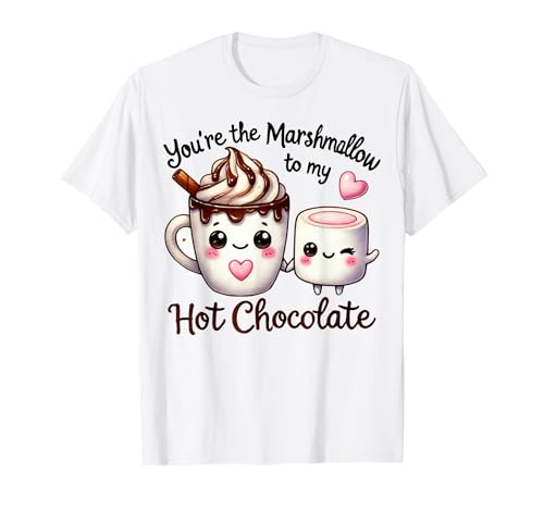 Malvavisco Caliente Chocolate Comida Juego de palabras San Valentín Parejas Bestie Camiseta