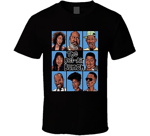 The Bel-air Bunch The Brady Bunch Fresh Prince of Bel-air Mashup T Shirt M Black