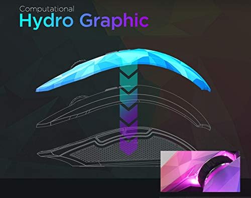 Exploded view demonstrating the hydrographic coating process of the DAREU EM925 RGB mouse