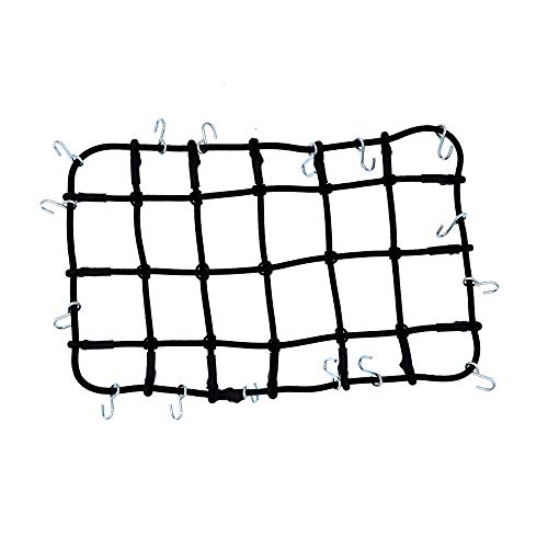 REhobby 1/10 RC Elastic Luggage Net 19x12cm with Hooks for 1:10th RC Crawler Rock Climbing Truck Car D90 TRX4 Roof Rack (Black)
