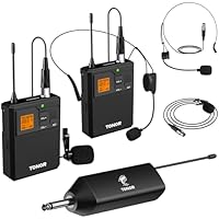 TONOR Dual Microfono Inalambrico UHF con Micrófono