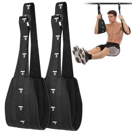 AUYAO Boucles pour Abdominaux, Sangles de Bras Suspendues avec Mousqueton et Rembourrées, Slings pour Barre de Traction, Appareils D'entraînement Abdominaux...