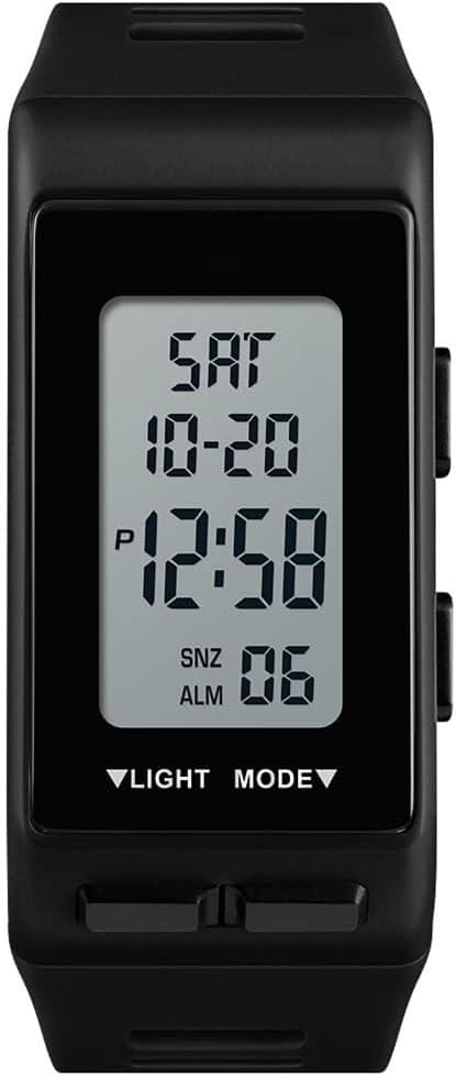 Fashion Unisex Big Numbers Rectangle Face Outdoor Sport Wrist Watch Mens Ladies Waterproof Day Date Aralm Stopwatch Digital Watch