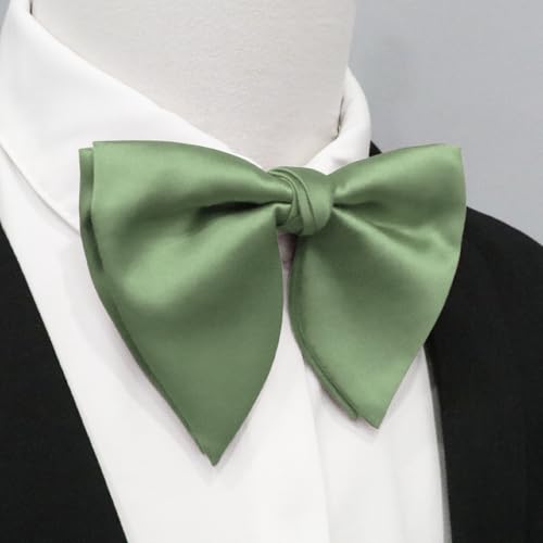Image of Mens Bow Tie Pre Tied Oversized Bow Ties for Men Satin Bowties for Tuxedo Wedding Party Banquet