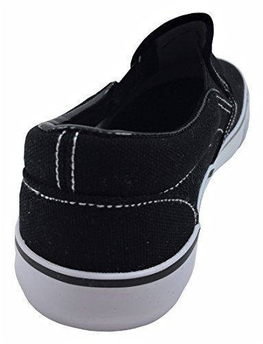 Kid's Classic Slip On Canvas Sneaker Tennis Shoes, 2926 Black White 3 US Little Kid4