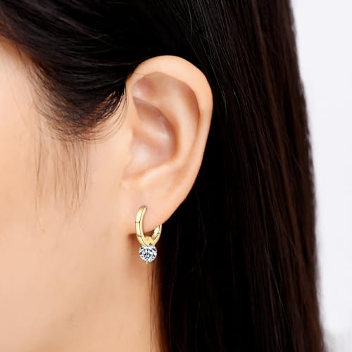 1CT Moissanite Hoop Earrings D Color VVS1 925 Sterling Silver Drop Huggie Earrings for Women Mom Wife Birthday2
