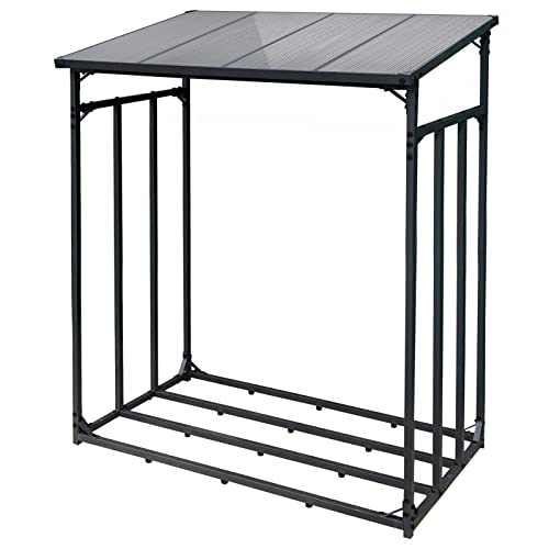 Toboli Leñero de Exterior hasta 2000 kg de 185 x 83 x 185 cm Estante leña Chimenea en Acero con...