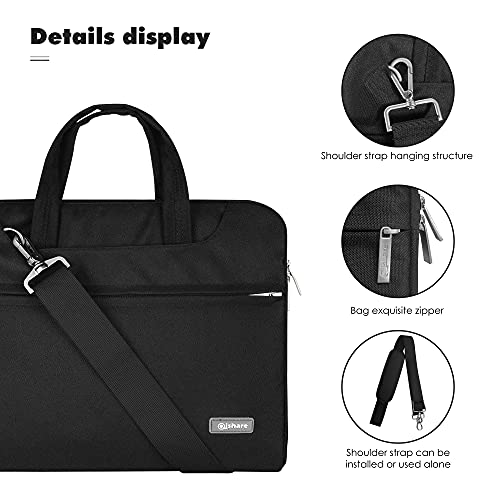 image for Qishare Laptop Case, Laptop Shoulder Bag, Multi-Functional Notebook Sl