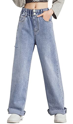 SEAUR - Girls Jeans Wide Leg Jeans Kids Denim Pants Casual Baggy Pants Children Outdoor Trousers
