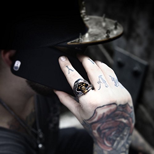 Image of Genuine Stainless Steel Ring Jewelry for Men Fashion Punk Biker Skull Rings