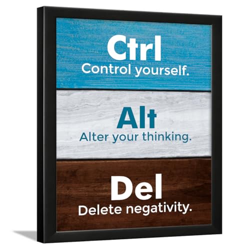 Image of Chaka Chaundh - Motivational Quotes Wall Frames - Ctrl Control yourself. Alt Alter your thinking. Del Delete negativity. Student Quotes - Office Quotes - (14 X 11 Inches)