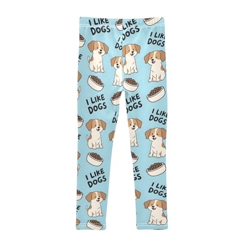 Puppy Dog Food Girls Leggings Ultra Soft Compression Yoga Gym Pants for Kids 4-10T2