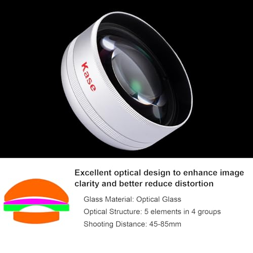 Lente macro HD para iPhone y Android con distancia de enfoque de 45-85mm Kase Plus 4