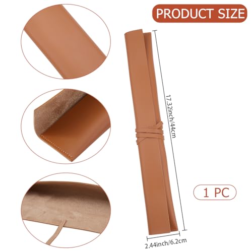 CALFOVERA PU Leather Drumstick Bag Portable Drum Stick Holder Brown Leather Drumstick Storage Carrying Case Pouch Handbag Drum Accessories Gift for Drummer Musician Mallets Brushes Percussion - Thumbnail 2