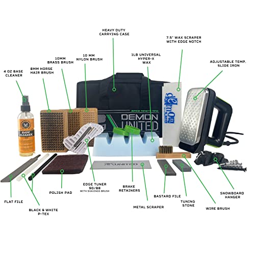 Demon-Park-Ranger-Ski-Snowboard-Tuning-Kit-with-Iron-1lb-Wax-Block-Base-Cleaner-Snowboard-Wall-Mount-Hanger