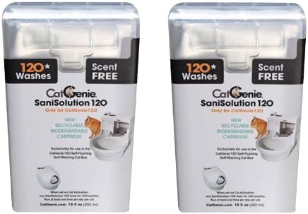 CatGenie 120 SaniSolution Smart Cartridge, Scent Free (2-Pack)