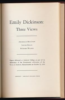 Hardcover Emily Dickinson: Three Views [Unknown] Book