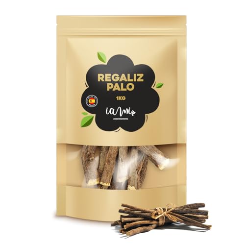 Regaliz de Palo Seca - Caja de 1000 gr de Regaliz de Palo - Paloduz - Palos de Regaliz - Regaliz Palo Deshidratada - Producido en España