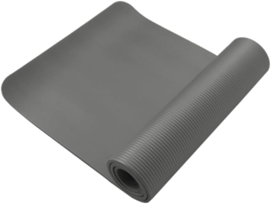 Anti-tear Non-slip Yoga Mat Grey Nbr Exercise Mat for Pilates Fitness Stretching and Toning Workouts with Moisture-resistant Surface
